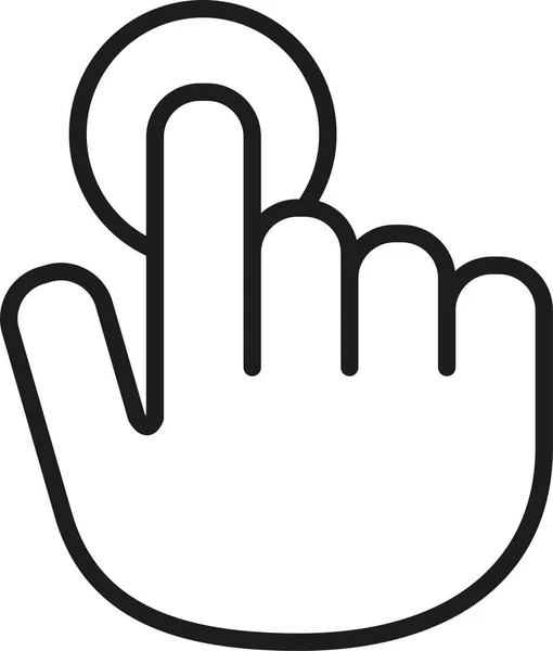 Icône Tactile Geste Main Dans Style Contour — Image vectorielle