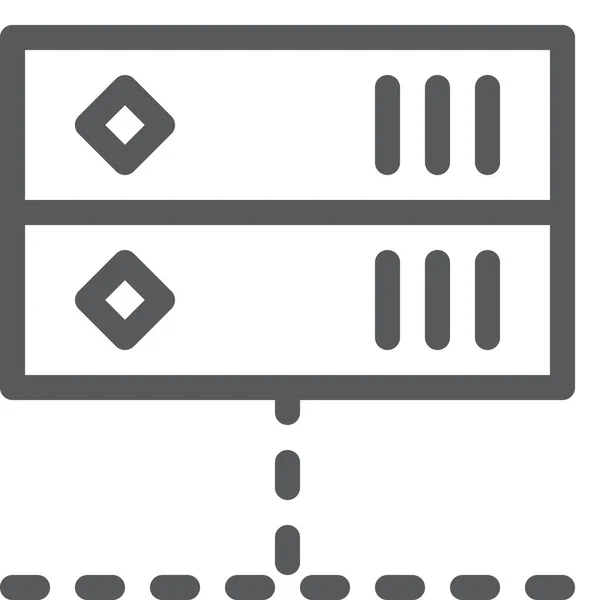 Netwerk Server Connect Icoon Grote Lijnen — Stockvector
