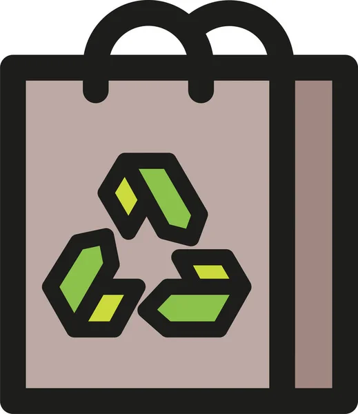 Bag Paper Ecology Icon Filled Outline Style — Stock Vector