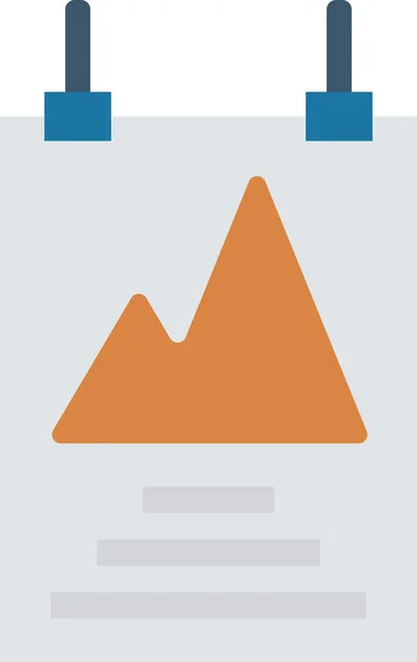 Gráfico Bloc Notas Icono Del Informe Estilo Plano — Vector de stock