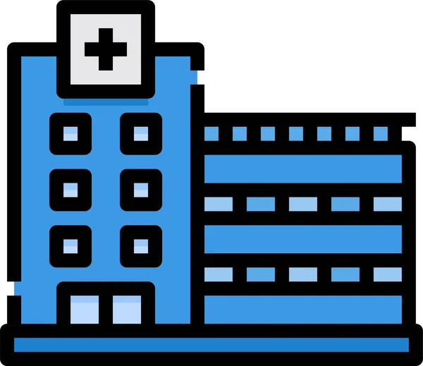 Hospital Building Doctors Icon — Stock Vector