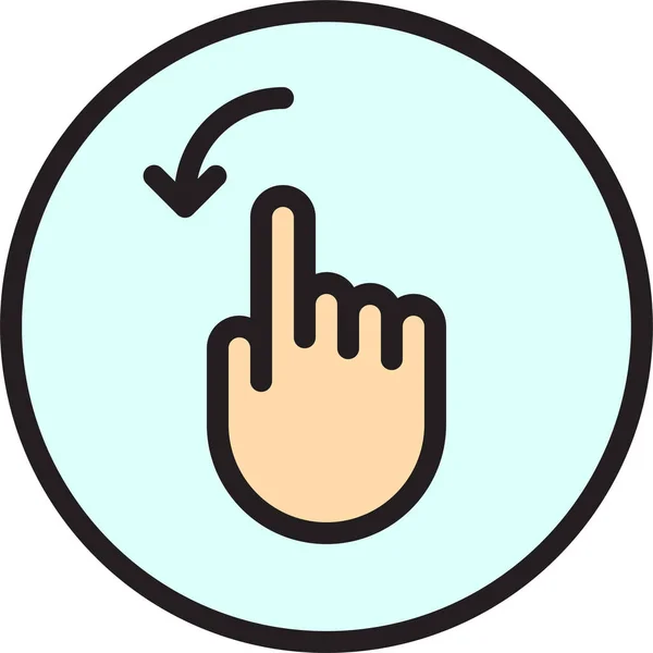 Fingergeste Linkes Symbol Stil Gefüllter Umrisse — Stockvektor