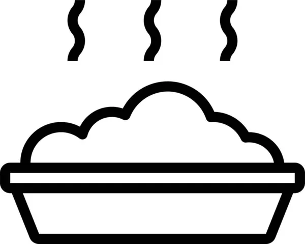 Équipement Cuisine Icône Alimentaire Dans Style Contour — Image vectorielle