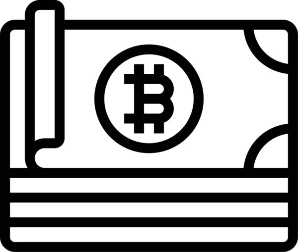 Bitcoin Criptomoneda Icono Digital Estilo Esquema — Vector de stock