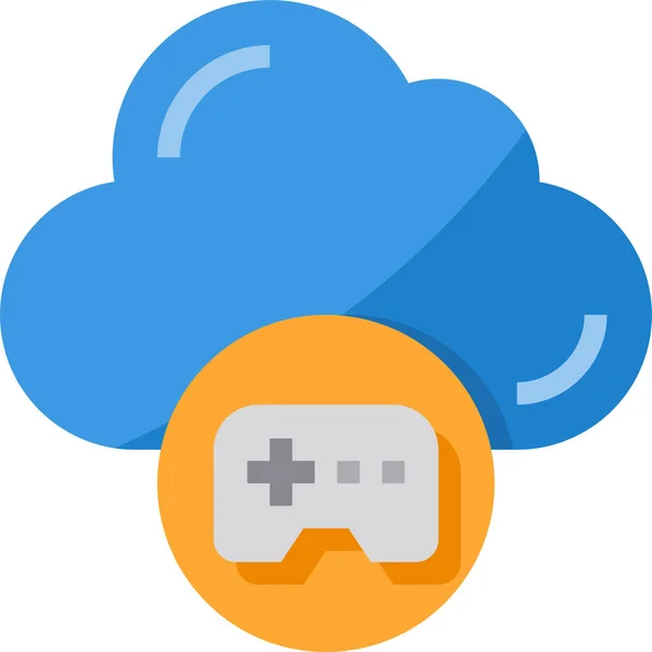 Nube Juego Icono Del Juego — Vector de stock