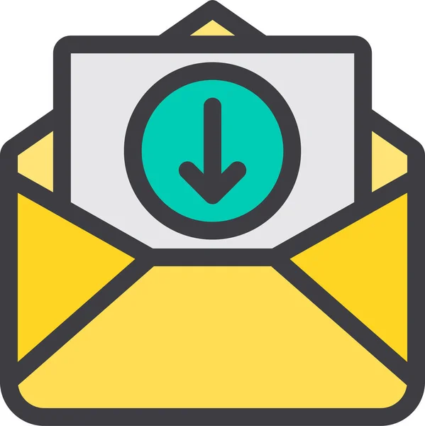 Ikona Pro Stahování Mailů Vyplněném Stylu — Stockový vektor