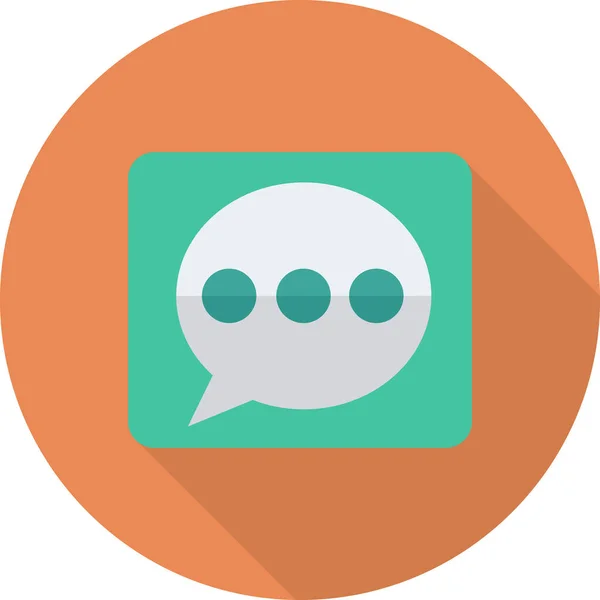 Bubble Chat Kommentar Symbol Long Shadow Stil — Stockvektor