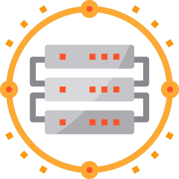 Datenbank Icon Für Kommunikationsdaten Flachen Stil — Stockvektor