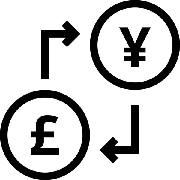 Icona Della Finanza Cambio Valuta Stile Outline — Vettoriale Stock