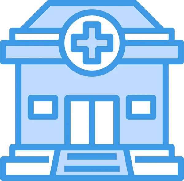 Ikona Zdrowia Ambulatorium Opieki Stylu Wypełnionym — Wektor stockowy