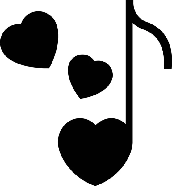 Amor Música Amor Icono Música Estilo Sólido — Archivo Imágenes Vectoriales