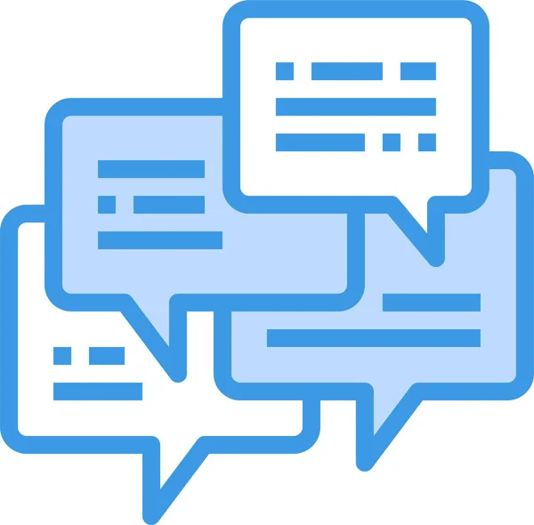 Icono Conversación Comunicación Chat Estilo Esquema Lleno — Archivo Imágenes Vectoriales