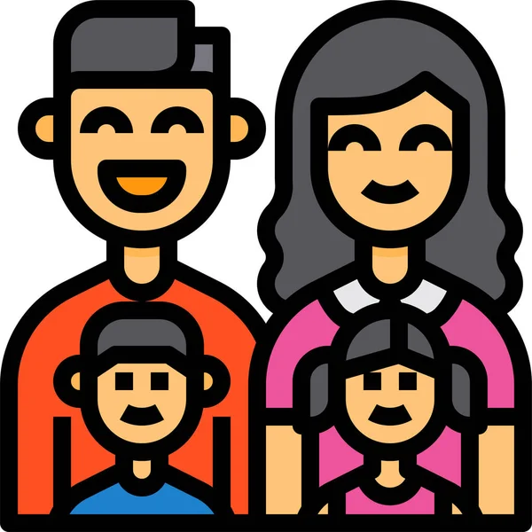 Familie Vader Moeder Pictogram — Stockvector