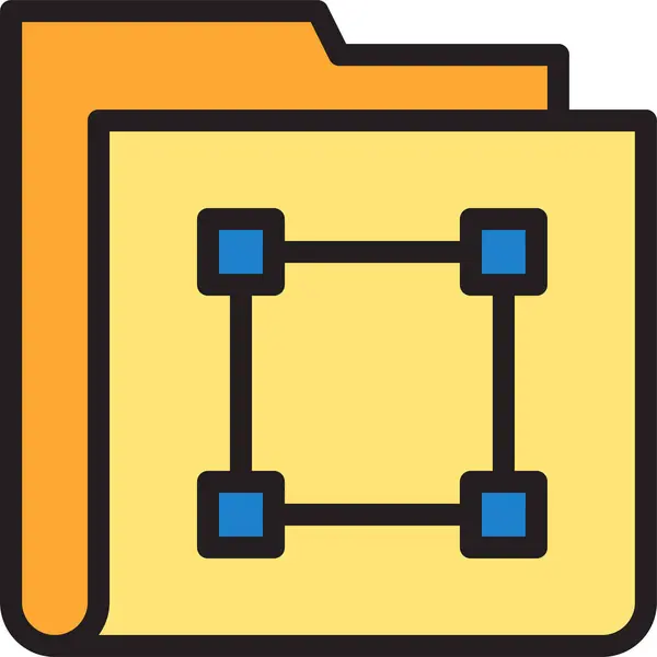 Ikona Form Folderu Connect Stylu Filled Outline — Wektor stockowy