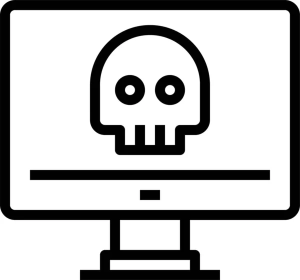 Иконка Безопасности Компьютерных Преступлений Стиле Набросков — стоковый вектор