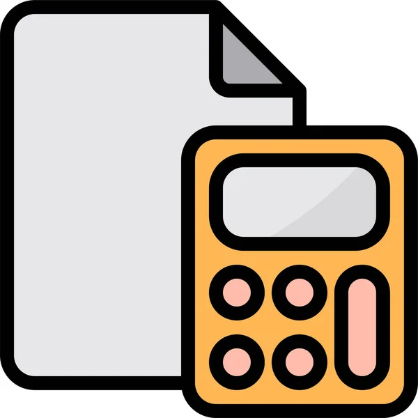 Ikona Pliku Kalkulatora Biznesowego Stylu Filled Outline — Wektor stockowy
