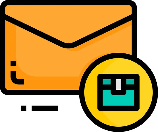 Ícone Carta Envelope Mail Estilo Esboço Preenchido — Vetor de Stock
