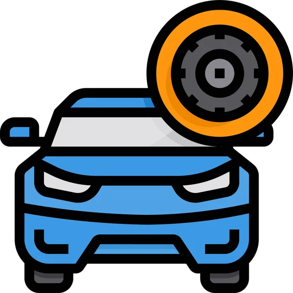 Rueda Del Neumático Icono Del Coche — Vector de stock