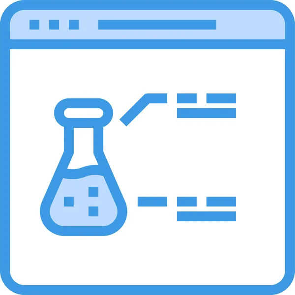 Icono Química Del Navegador Biología Estilo Esquema Rellenado — Vector de stock