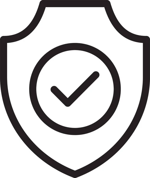 Comprobar Proteger Icono Seguridad Estilo Esquema — Vector de stock