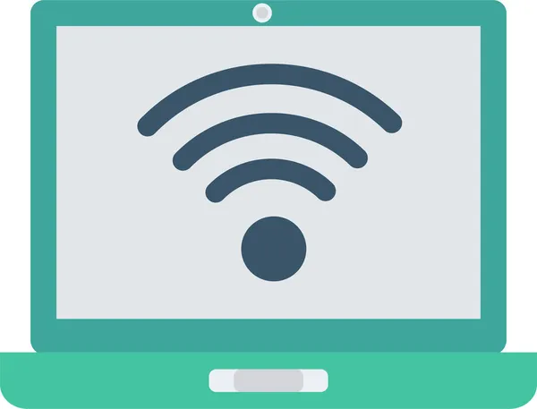 Dispositif Internet Ordinateur Portable Icône Dans Style Plat — Image vectorielle