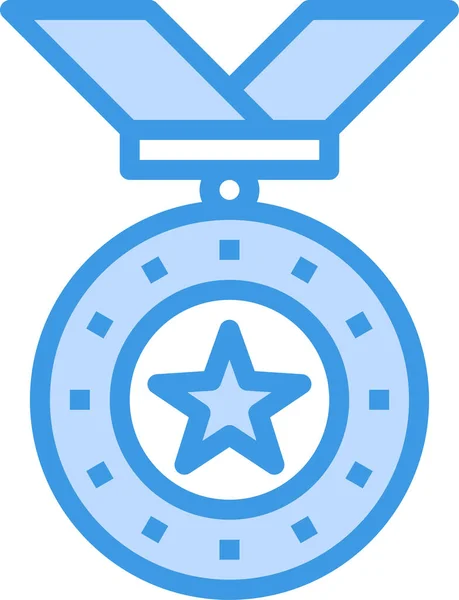 Medal Reward Badge Icon Filled Outline Style — Stock Vector