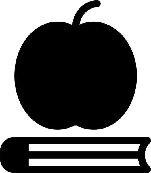 Apple Book Icône Éducation Dans Style Solide — Image vectorielle