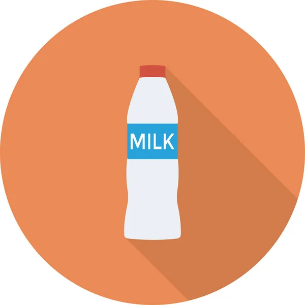 Bottiglia Icona Del Latte Mucca Stile Long Shadow — Vettoriale Stock