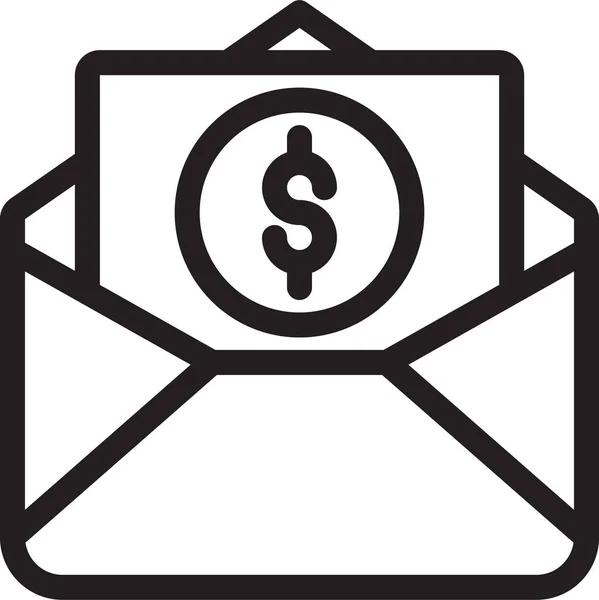 Üzleti Kommunikációs Mail Ikon Körvonalazott Stílusban — Stock Vector