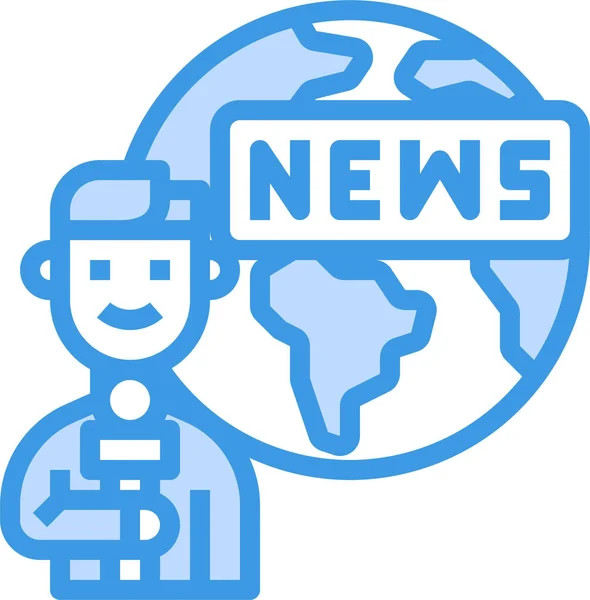 Reportero Noticias Periodista Icono — Vector de stock