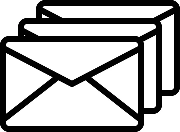 电子邮件信封邮件图标的轮廓风格 — 图库矢量图片