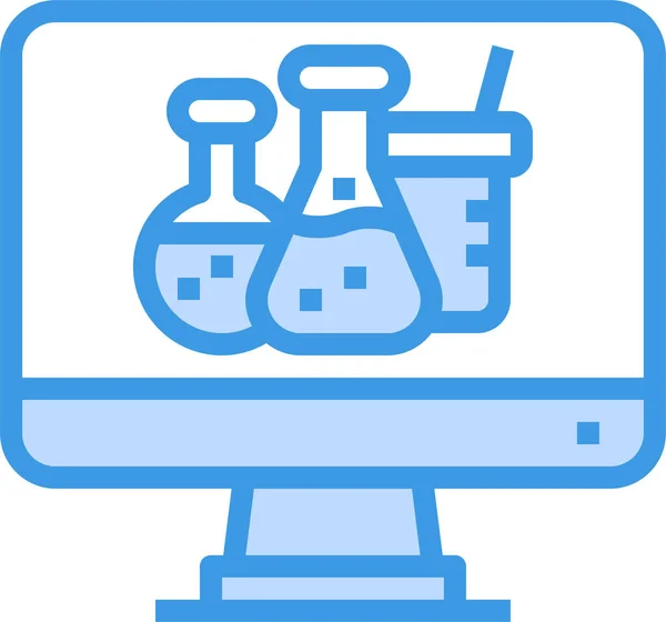 Biología Química Icono Computadora Estilo Contorno Lleno — Archivo Imágenes Vectoriales