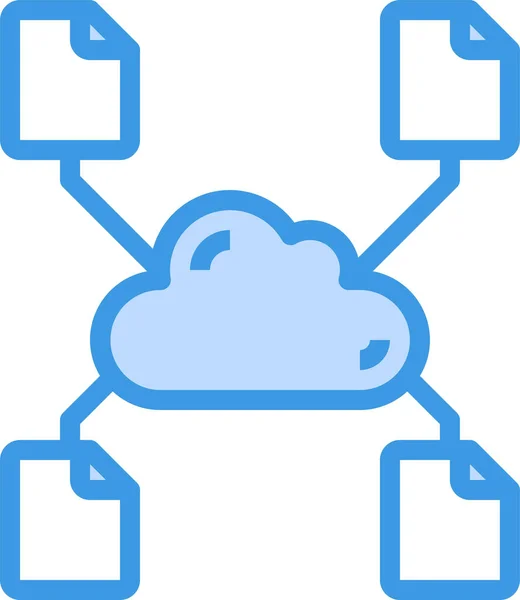 Icona Dei File Cloud Computing — Vettoriale Stock