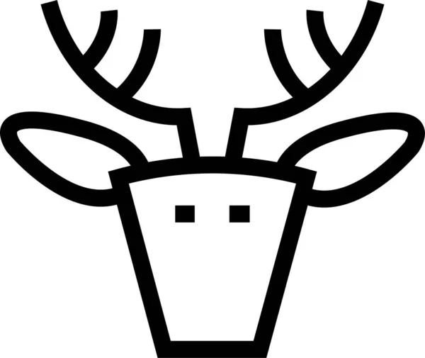 克洛斯亲爱的鹿象 轮廓风格 — 图库矢量图片