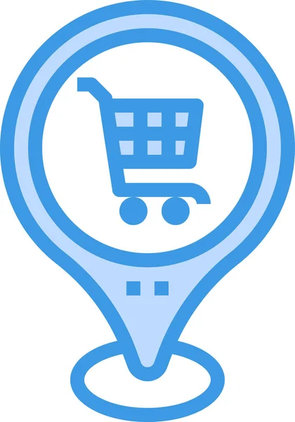 Ikona Nákupní Mapy Supermarketu Stylu Vyplněného Osnovy — Stockový vektor