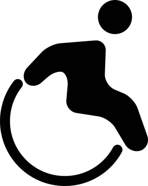 Atletismo Icono Del Deporte Paralímpico Estilo Sólido — Vector de stock