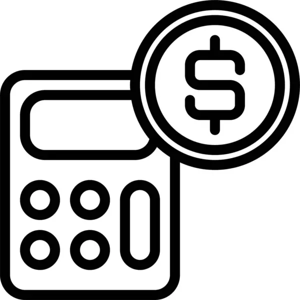 Ícone Dinheiro Calculadora Negócios — Vetor de Stock