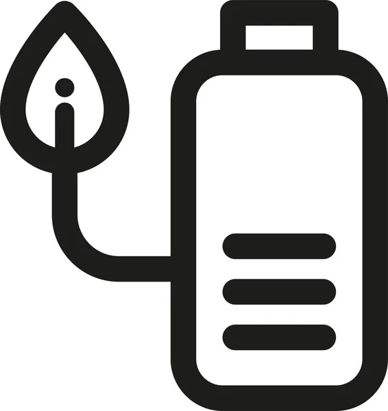 Ikona Ekologii Baterii Stylu Zarysu — Wektor stockowy