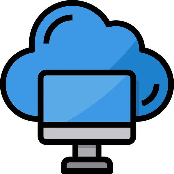 Datensymbol Cloud Computing — Stockvektor