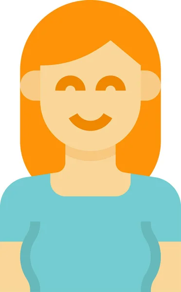 Avatar Mujer Lindo Icono — Vector de stock