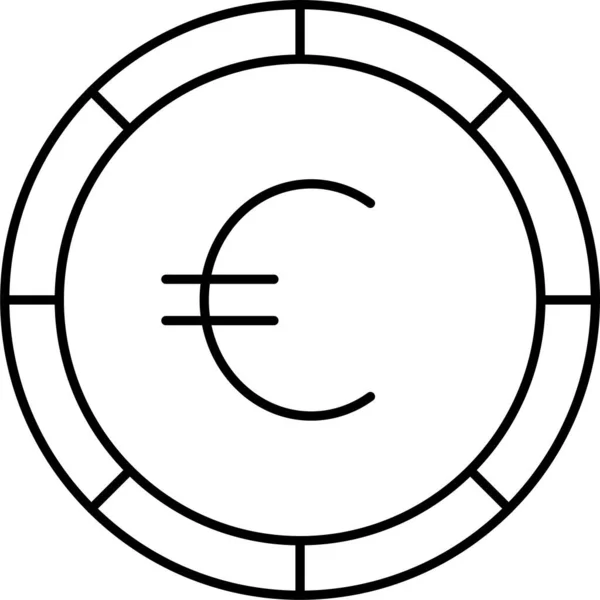 Значок Монети Валюти Євро Стилі Контур — стоковий вектор