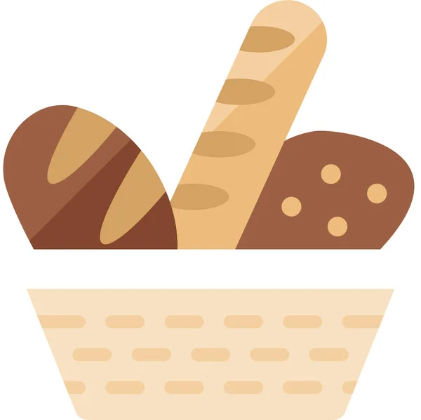 面包扁平饮食图标 扁平风格 — 图库矢量图片