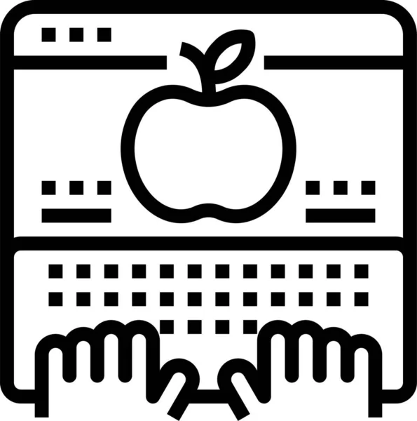 Knowledge Apple Online Icon — Stock Vector