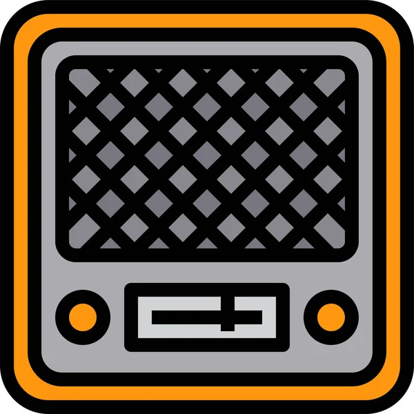 Ícone Rádio Música Eletrônica Categoria Dispositivos Eletrônicos Aparelhos — Vetor de Stock