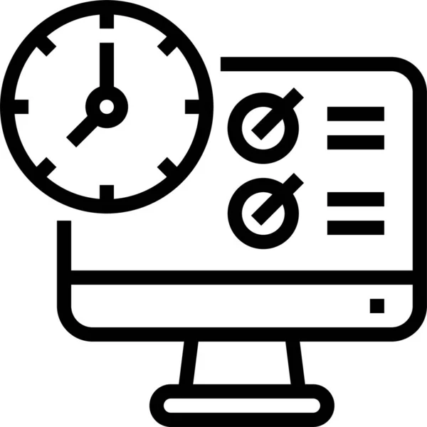 Klok Computer Datum Pictogram Business Management Categorie — Stockvector