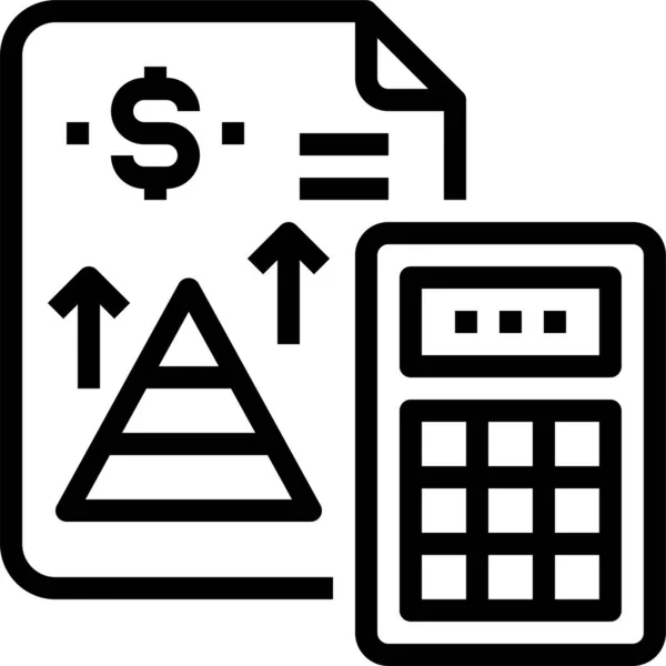 Icône Marketing Calculatrice Comptabilité Dans Style Contour — Image vectorielle