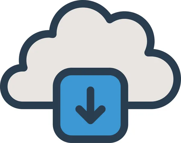 云下载服务器图标的填充 轮廓风格 — 图库矢量图片