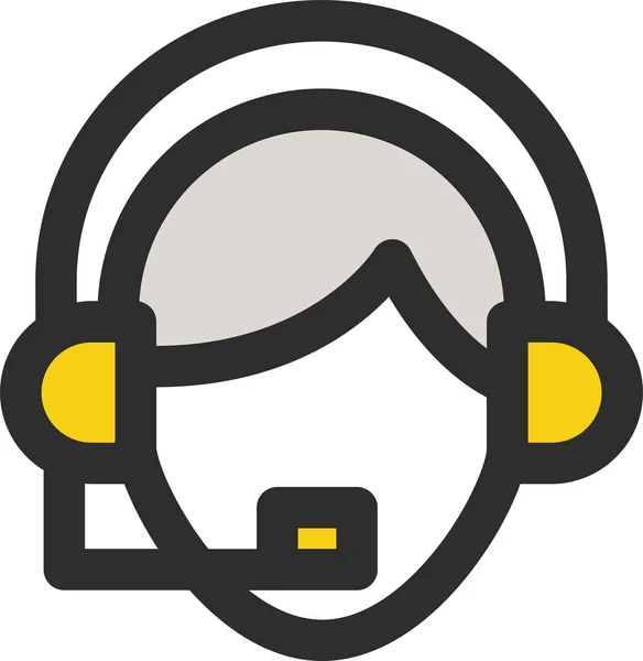 Shopping Support Headset Symbol Ausgefüllten Outline Stil — Stockvektor