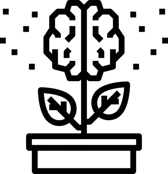Brain Growth Imagination Icon Outline Style — Stock Vector