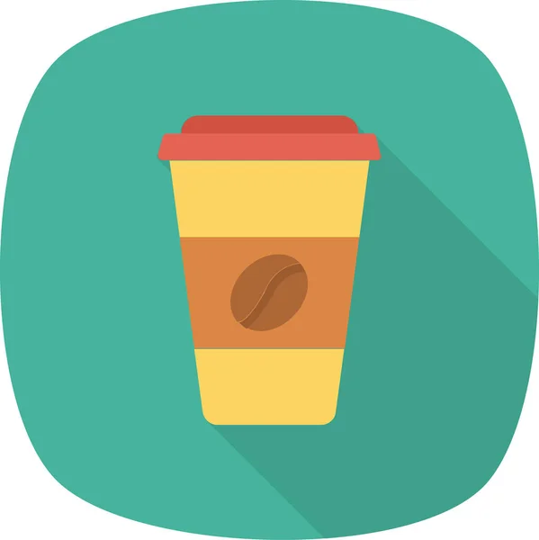 Icono Papel Vidrio Café Estilo Plano — Vector de stock